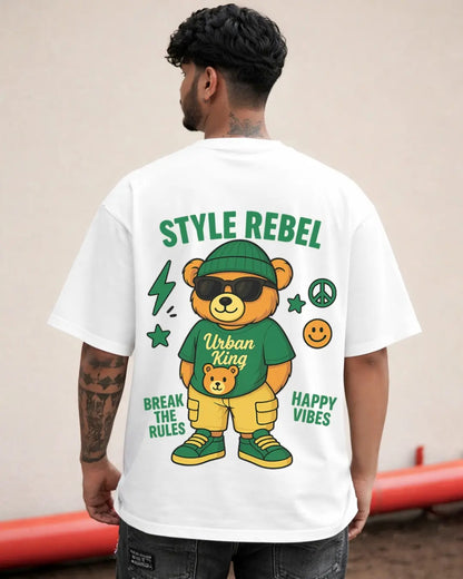 Bear Graphic Oversized T-Shirt for Men