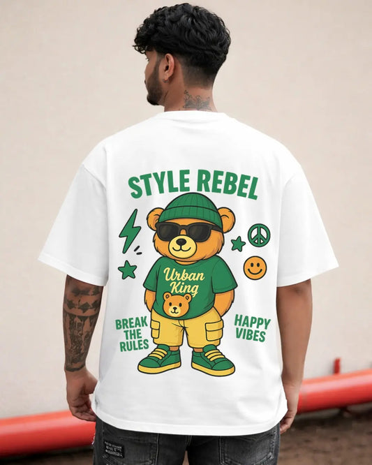 Bear Graphic Oversized T-Shirt for Men