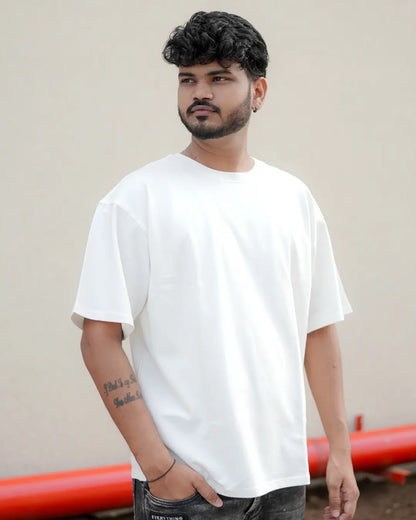 Men’s Off White Oversized Cotton T-shirt