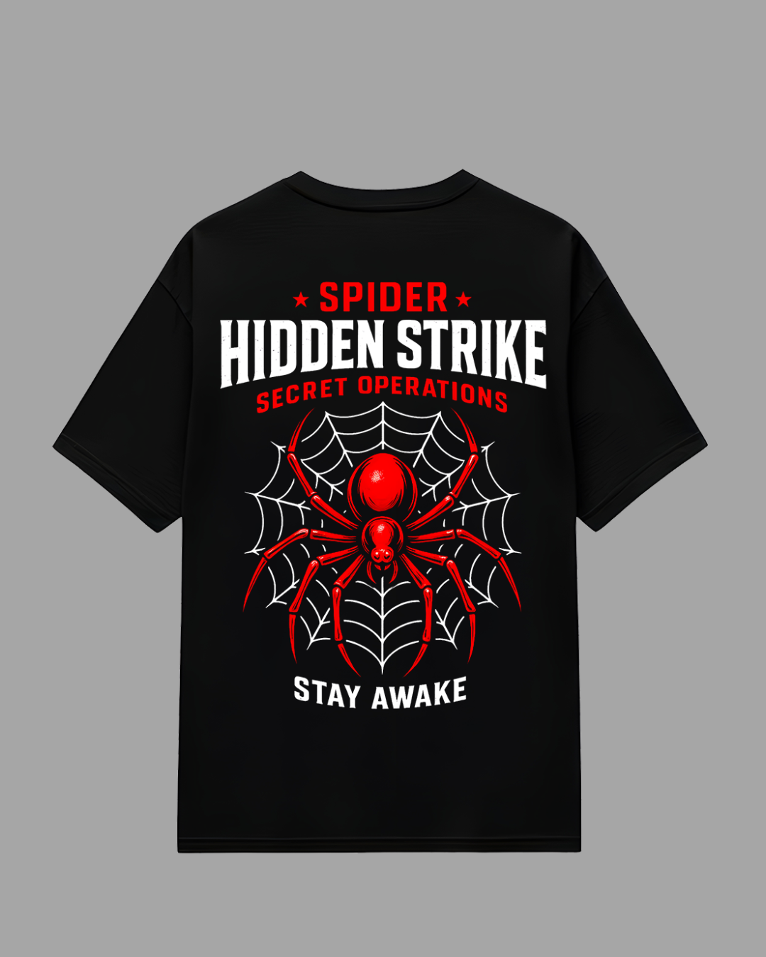 Spider graphic oversized t shirt for men in black – 240 gsm French terry cotton
