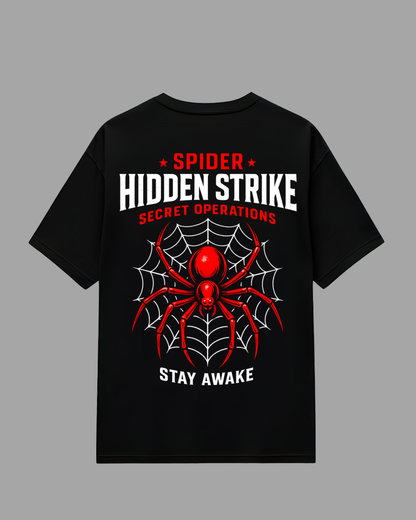 Spider graphic oversized t shirt for men in black – 240 gsm French terry cotton