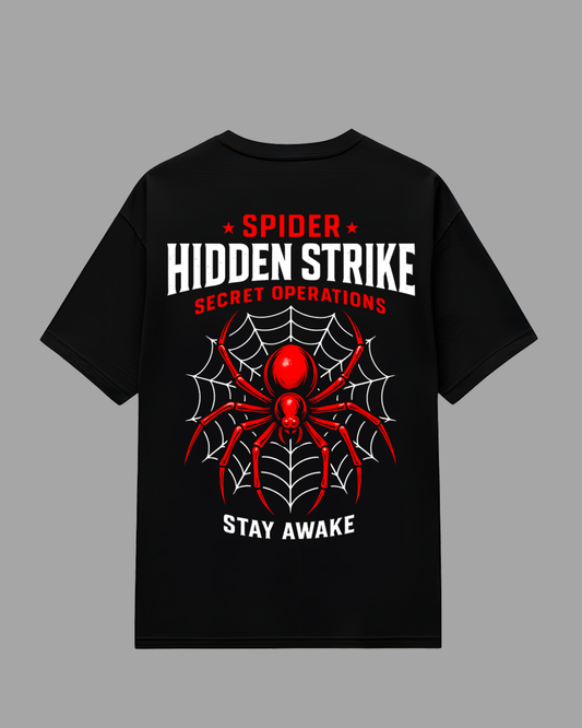 Spider graphic oversized t shirt for men in black – 240 gsm French terry cotton